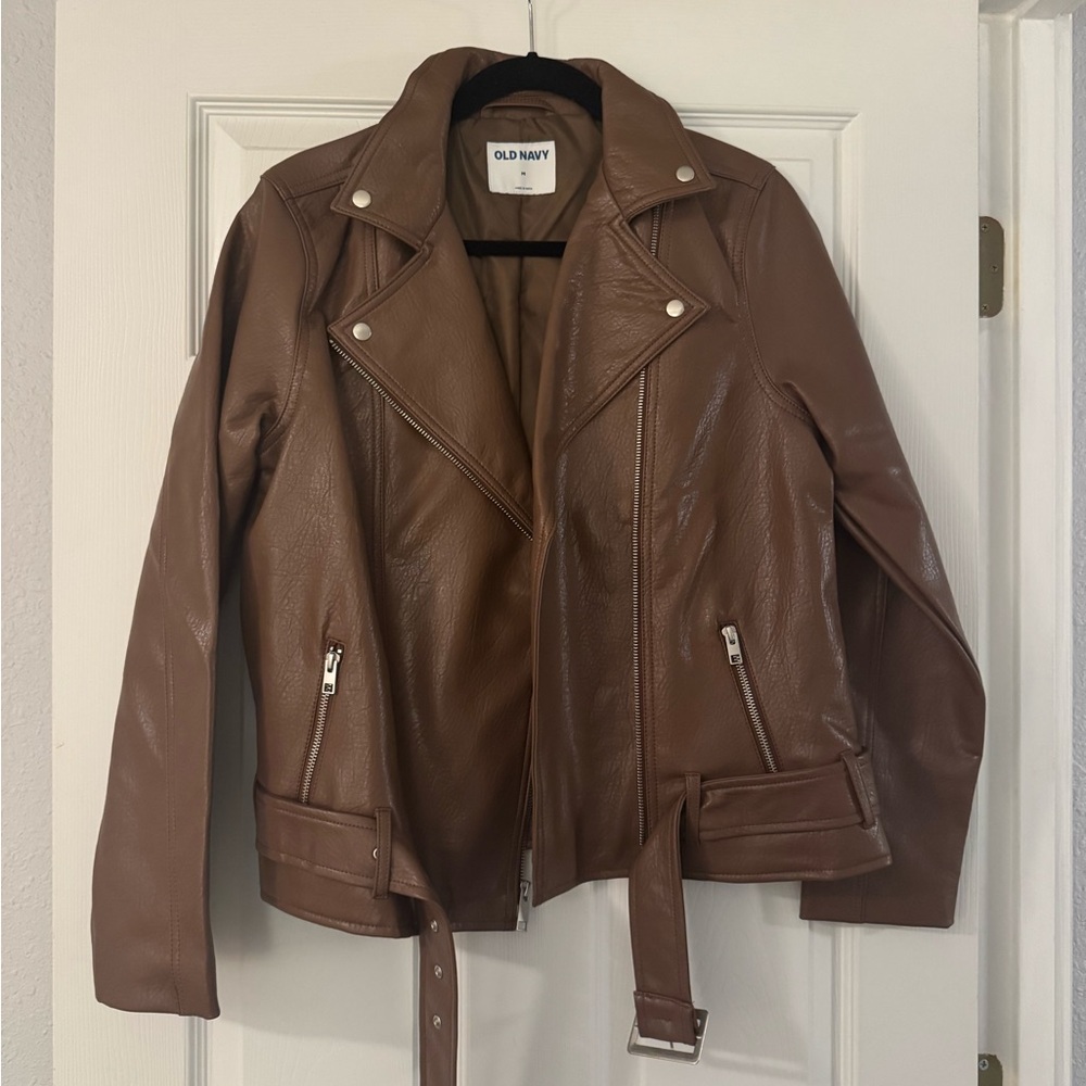 Old Navy Women's Tan Leather Jacket